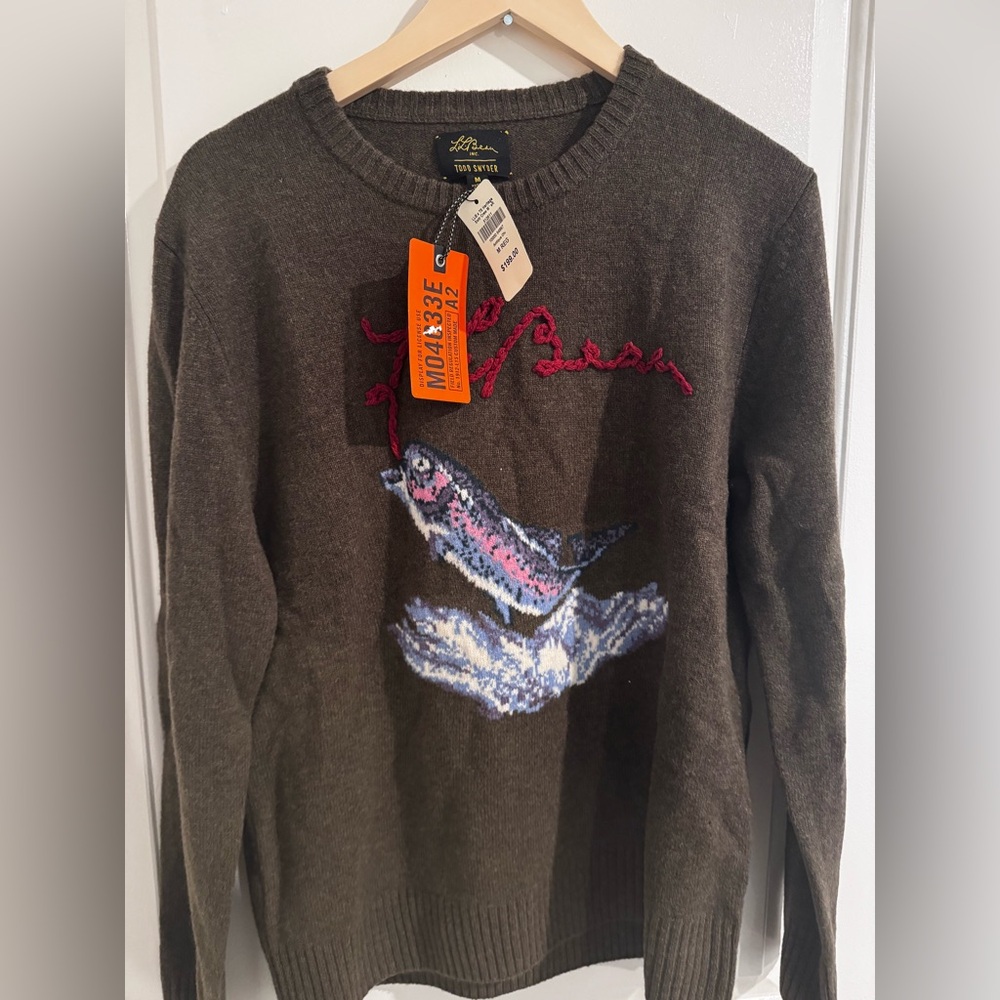 Todd Snyder brown Sweater with Red Accents